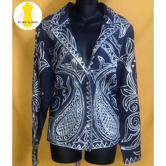 Blinged Out Denim Jean Jacket - Picture 2 of 2